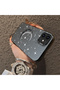 iPhone 12 Mini Compatible Silver Carved Moon and Star Pattern Non-Transparent Acrylic Back Silicone Edge Case - 4