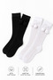 Girls' Knee High Socks with Pompom Bowknot Openwork Knitted Pattern Long Socks 2-5 / 6-12 Years Old Black White - 3
