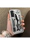 Samsung Galaxy M15 Compatible Canned Sardine Fish Sketch Patterned Non-Transparent Acrylic Back Silicone Edge Case - 2