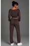 Women's Brown Boat Neck Waist-Banded Double Tracksuit Set Be497 - 2