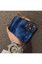Oppo A60 Compatible Navy Blue Watercolor Mountain-Star Art Pattern Acrylic Back Silicone Edge Phone Case - 4