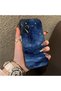 Oppo A54S Compatible Navy Blue Watercolor Mountain-Star Art Pattern Acrylic Back Silicone Edge Phone Case - 2