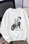 Bs Unisex Oversize La Back Printed "Rock the World" Two-Thread Raised Crew Neck Sweatshirt