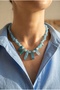 Handmade Blue Agate Stone Special Design Necklace - 2