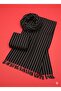 Mira Lycra Viscose Hand Woven Shawl 40*199 cm Black/White - 2