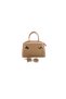 Duki Daso Beige Straw Look Women's Hand and Shoulder Bag |   Summer T8458 Beige 3 Compartment Zipper Pocket and C