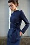 Robben Navy Blue Mobile Belted Dress - 2