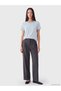 Vizyon New Season Blue Crew Neck Women's T-Shirt with Stones - 2