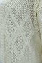 Patterned Openwork Casual Cardigan - Cream - 2