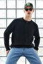Men's Trendy Striped Zippered Black Knit Sweater - 3