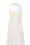 White Polka Dot Dress with Scarf - 3469 - 2