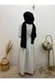 Striped Stone Buttoned Belted Long Dress - 3