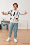 Boy's Geometric Patterned School Daily Tracksuit Set Esf7038