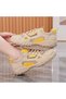 Women's Yellow Mesh Sports Lace-Up Sneakers - 2