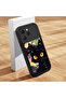 Tecno Spark 40 Compatible Black Silicone Case Starry Night Black Cat Pattern Camera Protected Shock Absorbing - 2