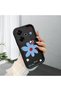 Poco M6 4g Compatible Black Silicone Case Colorful Flower Pattern Camera Protected Shock Absorbing