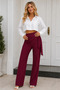 Women's Striped Belted Wide-Leg Pants - 3
