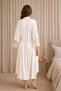 Ecru Low-Cut Collar and Lace Sleeves Dressing Gown Set |   V-Neck Lez Lace Detailed Viscose Knitted 2-Piece Nightgown and Dressing Gown Set |   Maxi Boy Stylish Elegant Comfortable Women's Home and Sleepwear Set - 5