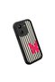 Redmi 13C 4g Compatible Black Silicone Case with Black and White Stripes Butterfly Pattern Camera Protection Shock Absorbing - 3