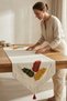 Autumn Leaf Punch Embroidered Runner 40X130 cm Cotton Panama Linen - 3