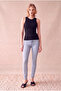 Women's Viscose Black Dark Sleeveless Crew Neck Ribbed Undershirt Sanne - 2