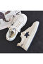 Women's White Star Lace-Up Sneakers - 6