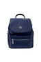 Navy Blue Women's Medium Size Faux Leather Backpack Snm1449