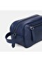 Men's Navy Blue Zippered Leather Handbag - 3