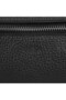 Men's Black Zippered Leather Handbag - 5
