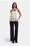 Women's White Printed Flowy Special Design Blouse - 7