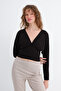 V-Neck Long Sleeve Blouse B1032 - 2