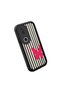 Vivo V50 Compatible Black Silicone Case with Black and White Stripes Butterfly Pattern, Camera Protection, Shock Absorption - 3