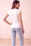 Women's Geometric Textured Snow White Short Sleeve Crew Neck T-Shirt Hedvig - 4