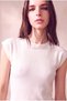 Women's Geometric Textured Snow White Short Sleeve Crew Neck T-Shirt Hedvig - 5