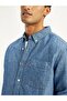 Classic Button Down Denim Gömlek - 4