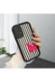 Samsung Galaxy A72 Compatible Black Silicone Case with Black and White Stripes Butterfly Pattern Camera Protection Shock Absorbing