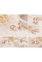 316L Steel Gold Women's Earrings with Pearl Detail - 2