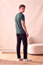 Men's 100% Cotton Green Short Sleeve Crew Neck Basic T-Shirt Olav - 5