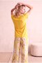 Women's 100% Viscose Yellow Folded Short Sleeve Crew Neck Relaxed Cut T-Shirt Silje - 6