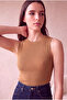 Women's Cotton Caramel Sleeveless Crew Neck Ribbed Undershirt Sanne - 3