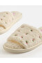Women White Gold Embroidered Mule Slippers - 4
