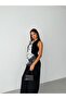 Black Shawl Patterned Draped Wide-Leg Jumpsuit - 4