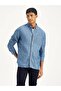 Classic Button Down Denim Gömlek - 2