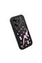 Tecno Pova 6/Pova 6 Pro Compatible Black Silicone Case Cat-Pink Ribbon Flower Pattern Camera Protected Shock Absorbing - 3