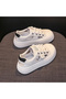 Women's White Mesh Chunky Lace-Up Sneakers - 5