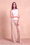 Women's Cotton White Sleeveless Crew Neck Ribbed Undershirt Sanne
