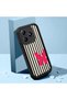 Realme C63 4G/C61 Compatible Black Silicone Case Black-White Striped Butterfly Pattern Camera Protected Shock Absorbing - 2