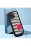 iPhone 15 Plus Compatible Black Silicone Case with Black and White Stripes Butterfly Pattern, Camera Protection, Shock Absorption - 3