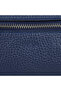 Men's Navy Blue Zippered Leather Handbag - 5