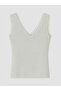 Ozmarka New Season Gray V-Neck Lace Detailed Blouse - 6